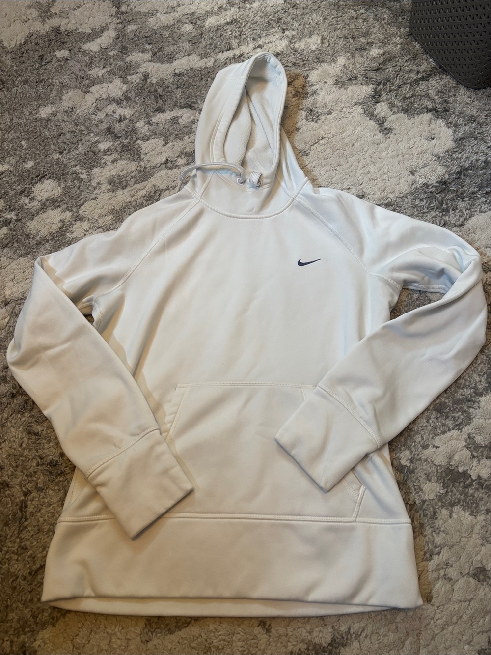 Nike White Hoodie with Navy Swoosh